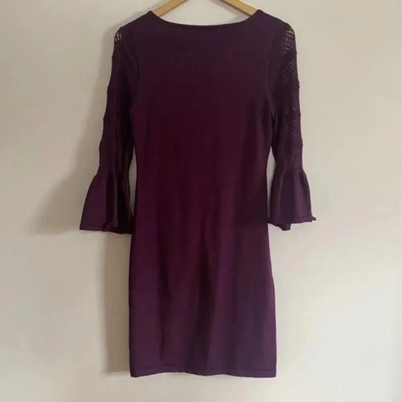 Calvin Klein Bell Sleeve Purple Sweater Dress - Picture 10 of 12